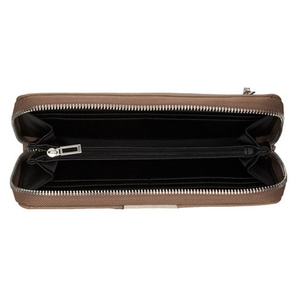 GUESS Leather Zip Around Wallet (Brown & Beige) - Picture 3 of 4